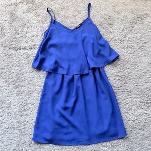 Blue Sleeveless Layered Dress